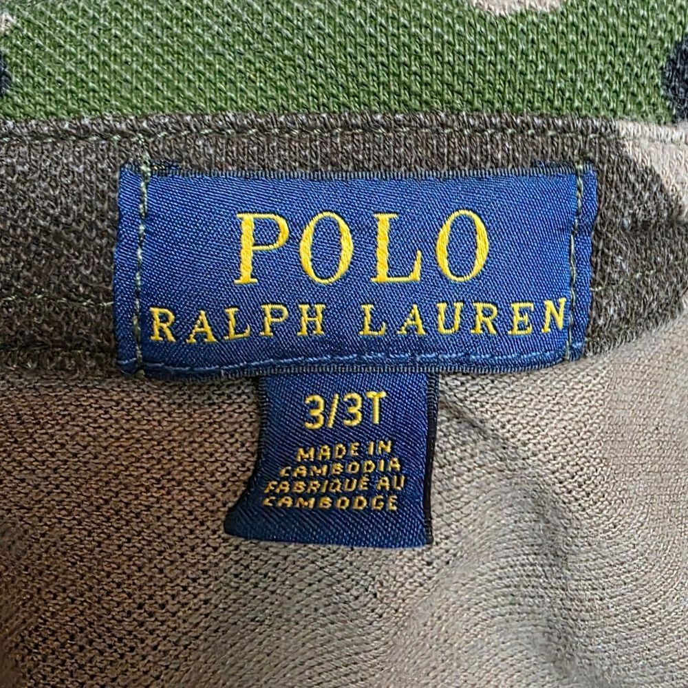 Polo Ralph Lauren Boys Camo Paint Splatter Mesh Polo Shirt Toddler Size 3T - Picture 4 of 5